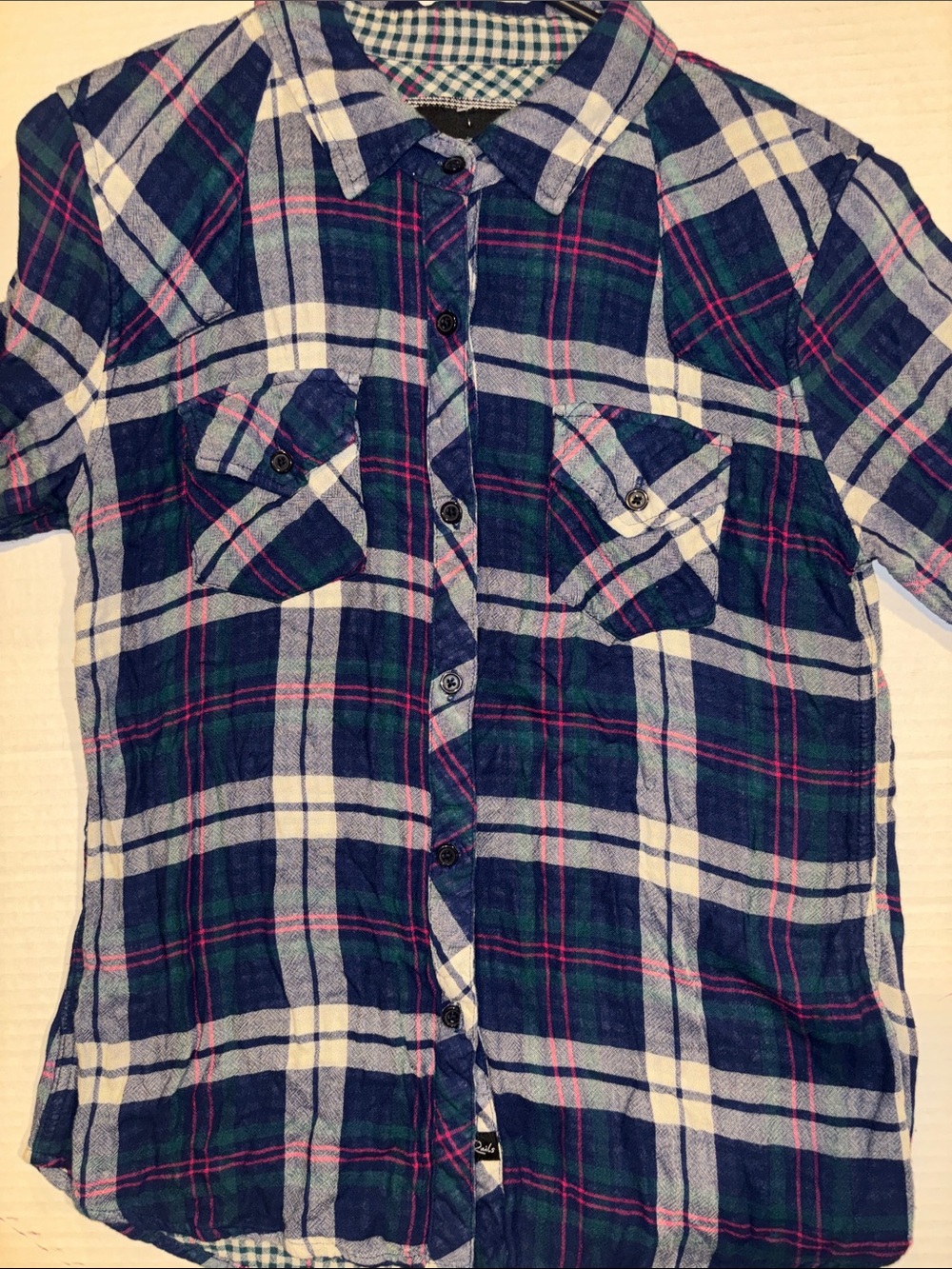 RAILS…KENDRA COLLECTION BLUE GREEN MAGENTA PLAID BUTTON DOWN SHIRT SIZE MEDIUM